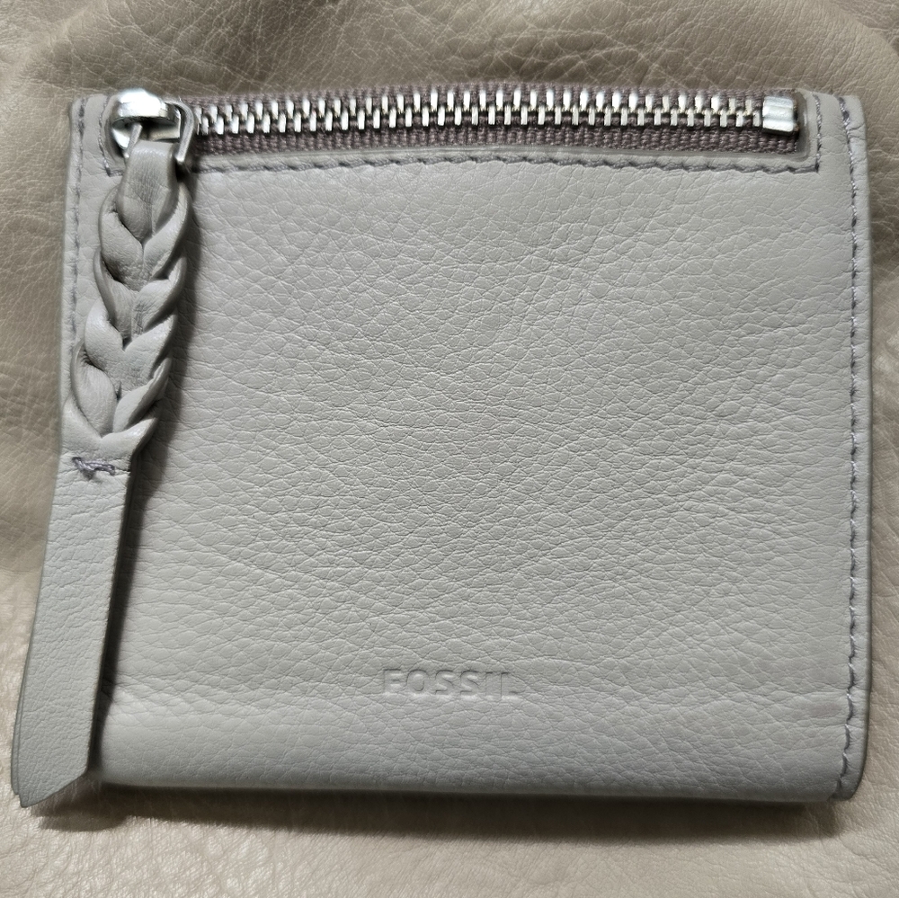Fossil Gray Bi-fold Wallet 4"×3.75" RFID